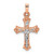 14k Rose and White Gold Polished Fleur de Lis INRI Hollow Crucifix - XR-E939805F-3654