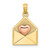 14k Rose and Yellow Gold 3-D XOXO Envelope Heart Charm
