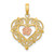 14k Rose and Yellow Gold Flower and Heart Charm