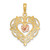 14k Rose and Yellow Gold Flower and Heart Charm