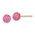 14k Rose Crystal 6mm Post Earrings