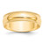 10k Yellow Gold 6mm Lightweight Milgrain Half Round Wedding Band Size 6