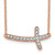 14k Rose Gold 1/10 carat Diamond Sideways Cross 18 inch Necklace - PM-C69F0444-3165