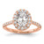 14k Rose Gold 1/2 carat Lab Grown Diamond VS/SI+ G+ 1 1/2 carat Center Oval Semi Mount Halo Engagement Ring