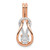 14k Rose Gold 1/6 carat Lab Grown Diamond VS/SI+ G+ Complete Knot Chain Slide Pendant