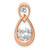 14k Rose Gold 1/8 carat Lab Grown Diamond VS/SI+ G+ Double Teardrop Chain Slide Pendant