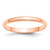 14k Rose Gold 2.5mm LTW Half Round Band Size 12
