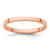14k Rose Gold 2mm Lightweight Flat Wedding Band Size 7