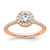 14k Rose Gold 3/4 carat Lab Grown Diamond VS/SI+ G+ Round Complete Size 7 Halo Engagement Ring