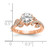 14k Rose Gold 3/8 carat Lab Grown Diamond VS/SI+ G+ 3/4 carat Center Round Semi Mount Channel Set Shared Prong Engagement Ring