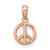 14K Rose Gold 3-D Peace Symbol Charm - K7-190EB607-2745