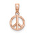 14K Rose Gold 3-D Peace Symbol Charm - K7-190EB607-2745
