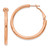 14k Rose Gold 3x30mm Polished Round Omega Back Hoop Earrings