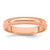 14k Rose Gold 4mm Milgrain Half-Round Wedding Band Size 7