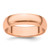 14k Rose Gold 6mm Half Round Wedding Band Size 11