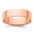 14k Rose Gold 6mm Lightweight Flat Wedding Band Size 11