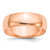 14k Rose Gold 6mm Lightweight Half Round Wedding Band Size 12