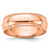 14k Rose Gold 6mm Milgrain Half-Round Wedding Band Size 10