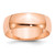 14k Rose Gold 7mm LTW Half Round Band Size 5