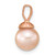 14k Rose Gold 8-9mm Pink Round Freshwater Cultured Pearl Pendant