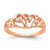 14k Rose Gold A Diamond heart ring