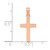 14k Rose Gold Beveled Cross Charm