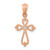 14K Rose Gold Diamond Accented Cross Pendant