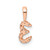 14k Rose Gold Diamond Number 3 Pendant
