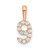 14k Rose Gold Diamond Number 9 Pendant