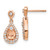 14k Rose Gold Diamond Teardrop Dangle Post Earrings