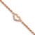 14k Rose Gold Diamond-cut Open Heart and Rope Chain 9 inch Anklet