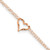 14k Rose Gold Double Strand Chain and Open Twisted Heart 9 inch Anklet Plus 1 inch Heart Dangle Extender