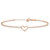 14k Rose Gold Double Strand Chain and Open Twisted Heart 9 inch Anklet Plus 1 inch Heart Dangle Extender