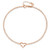 14k Rose Gold Double Strand Chain and Open Twisted Heart 9 inch Anklet Plus 1 inch Heart Dangle Extender