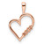 14k Rose Gold Heart Pendant Mounting - PM-A4D292E6-1076