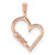 14k Rose Gold Heart Pendant Mounting - PM-A4D292E6-1076