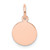 14k Rose Gold Plain .009 Gauge Circular Engraveable Disc Charm - XR-BA8F226E-2821
