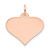 14k Rose Gold Plain .018 Gauge Engraveable Heart Disc Charm - XR-1817CFDE-2398