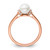 14K Rose Gold Polished 1/15 carat Diamond and White Freshwater Cultured Pearl Size 7 Ring