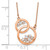 14k Rose Gold Polished 1/4 carat Diamond Interlocked Circles 18 inch Necklace