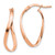 14k Rose Gold Polished 2mm Wavy Hoop Earrings