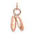 14K Rose Gold Polished 3-D Moveable Ballet Slippers Charm