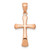 14K Rose Gold Polished Beveled Cross w/ Round Tips Charm - K8-5F023A6A-2075