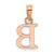 14K Rose Gold Polished Block Letter B  Initial Pendant