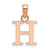 14K Rose Gold Polished Block Letter H Initial Pendant