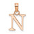14K Rose Gold Polished Block Letter N Initial Pendant