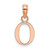 14K Rose Gold Polished Block Letter O Initial Pendant