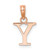 14K Rose Gold Polished Block Letter Y Initial Pendant