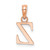 14K Rose Gold Polished Block Letter Z Initial Pendant