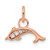 14K Rose Gold Polished Diamond Dolphin Charm